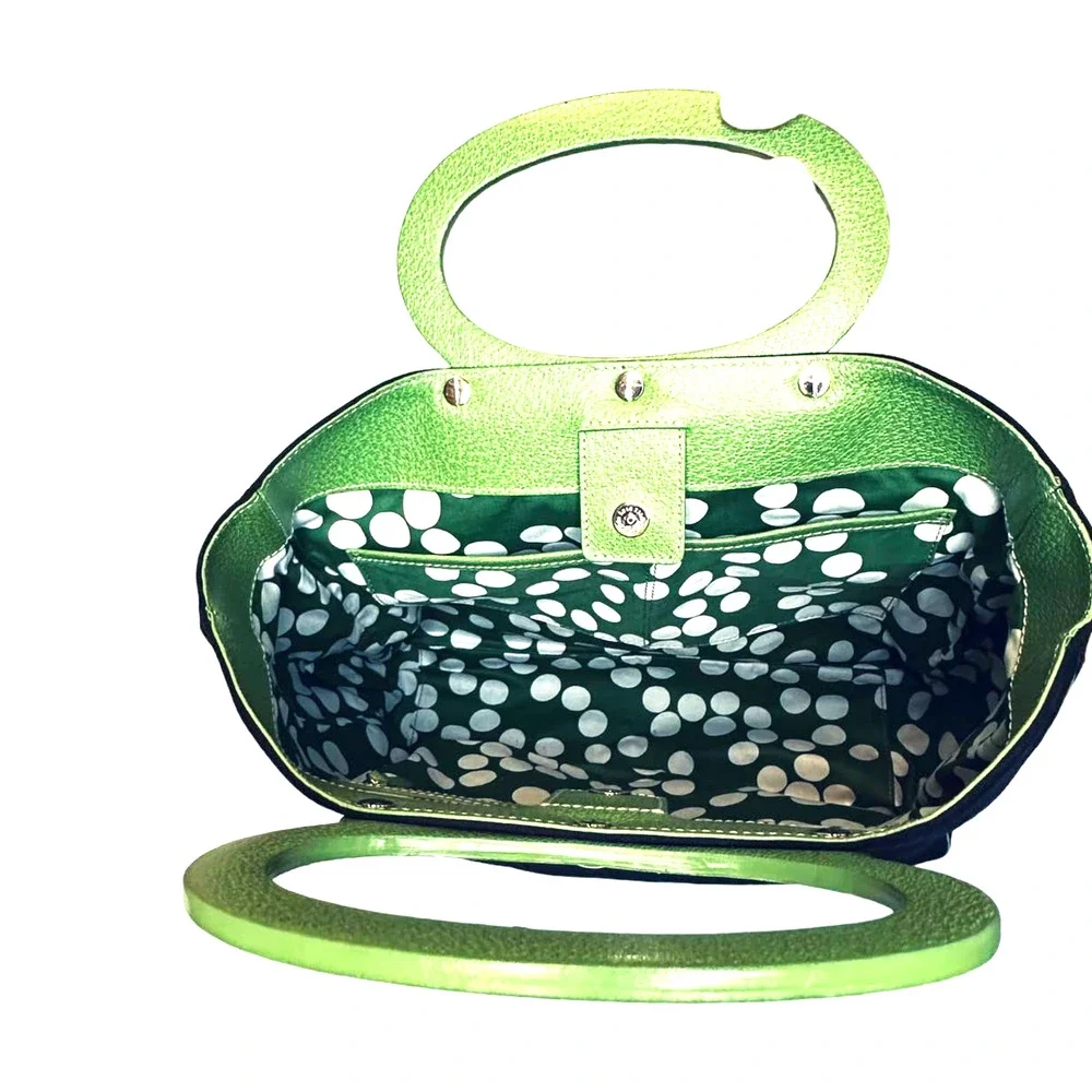 Kate Spade - Easton Top Handled Green and Black Purse